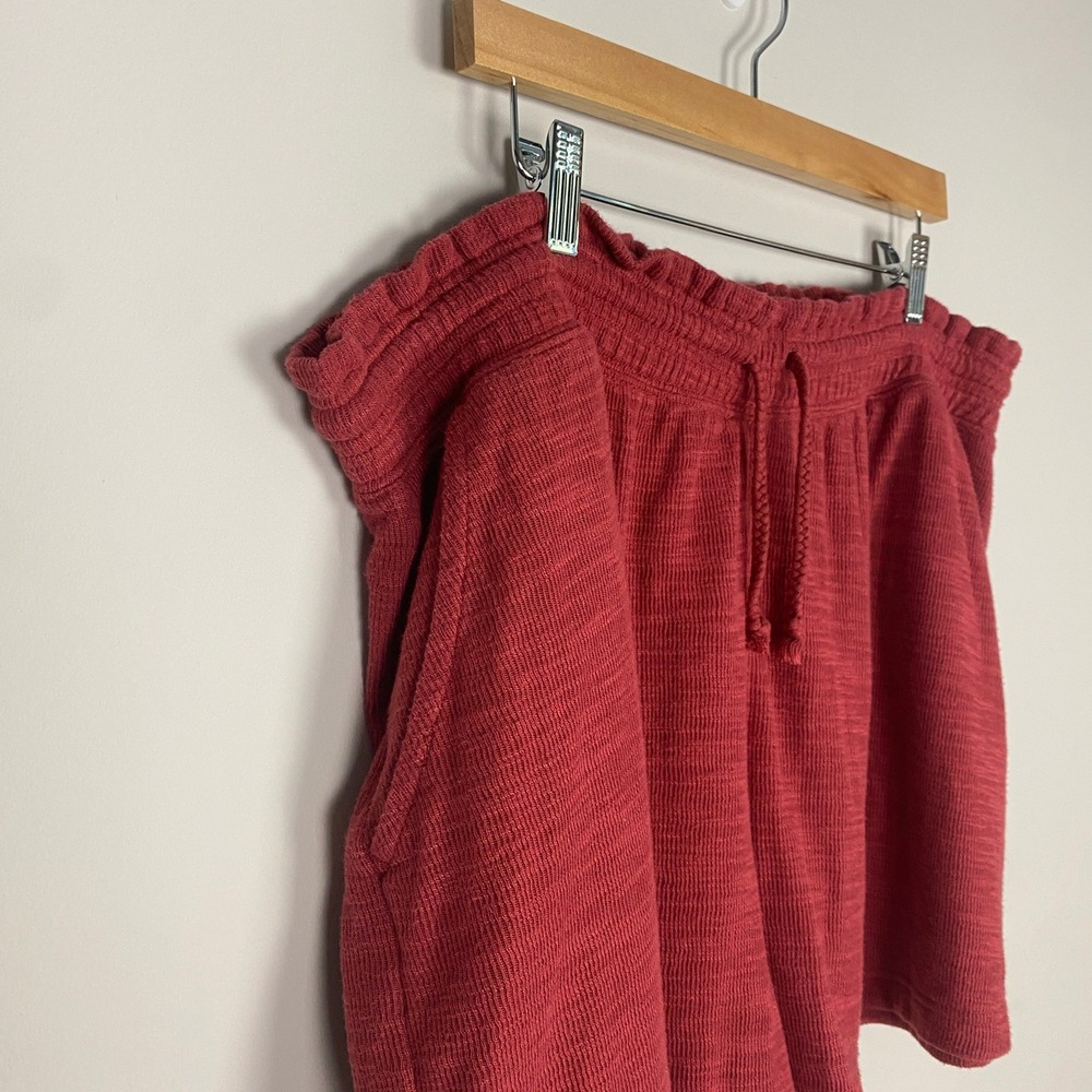 Aerie Endless Summer Shorts Lounge Women XXL Red Waffle Knit Drawstring Casual - Picture 2 of 6